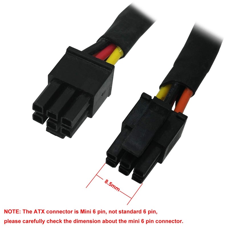 COMeap SATA Power Cable for Dell Inspiron 3653 3650 Series, SATA 15 Pin to Mini 6 Pin ATX Adapter Compatible Part No. GP2JM 15-inch(38cm) (Pack of 2) - Image 3